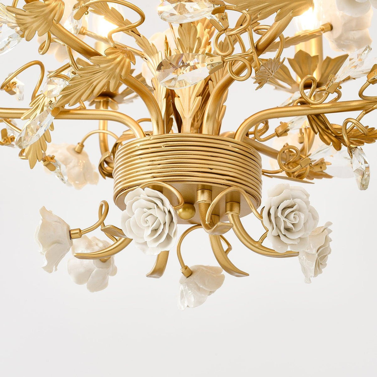 Elyarelle Chandelier White Rose Crystal