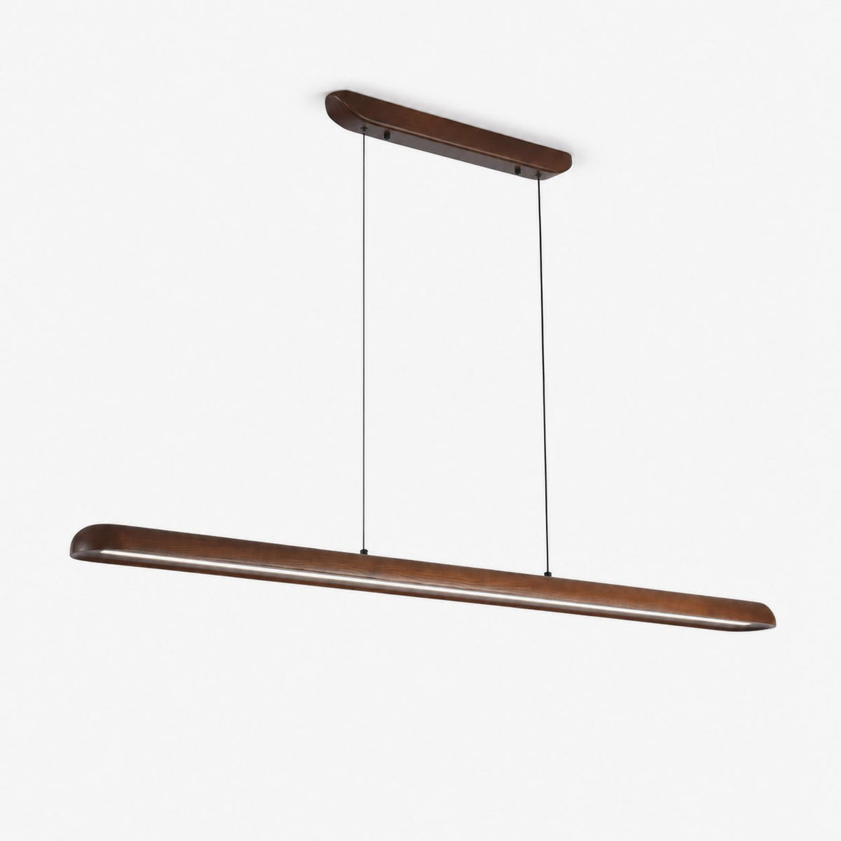 Wide Wood Linear Pendant Light