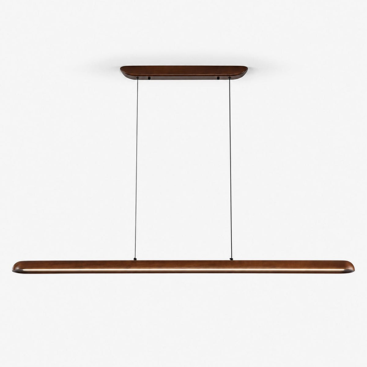 Wide Wood Linear Pendant Light