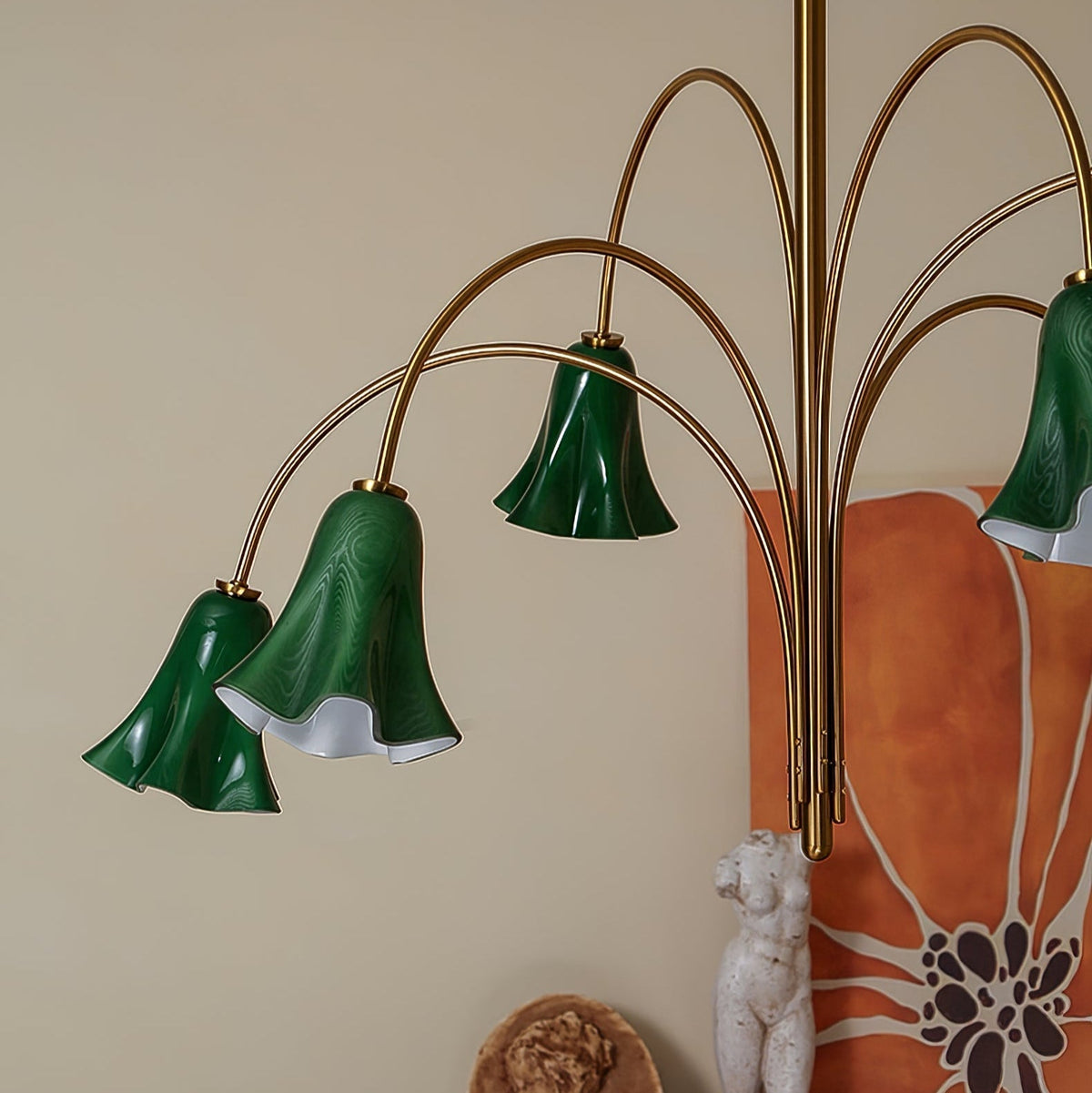 EmeraldBell Glass Pendant Chandelier