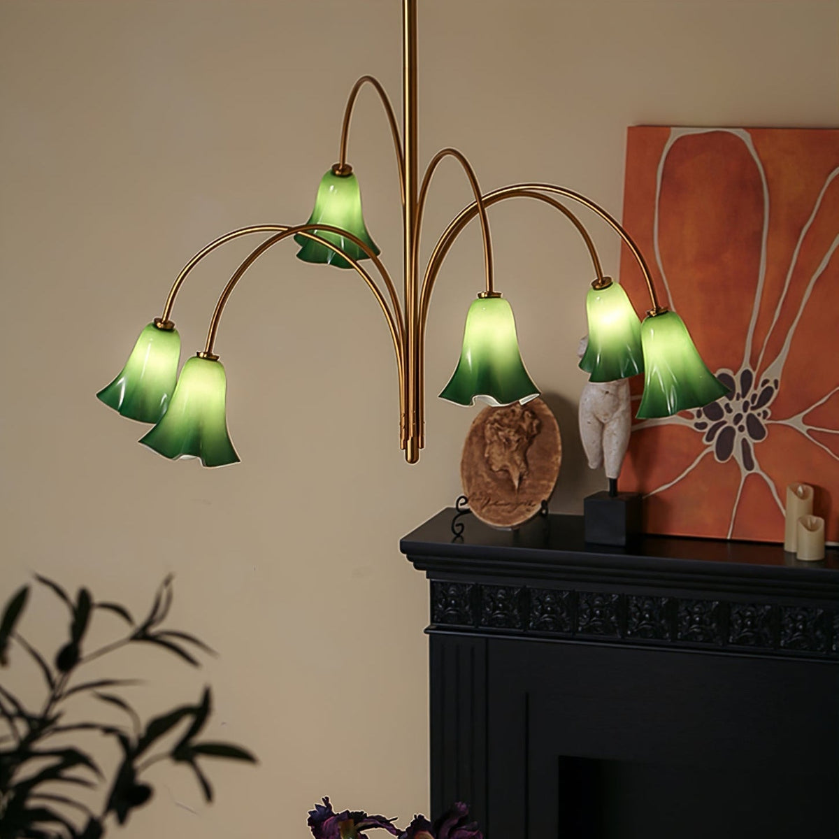 EmeraldBell Glass Pendant Chandelier