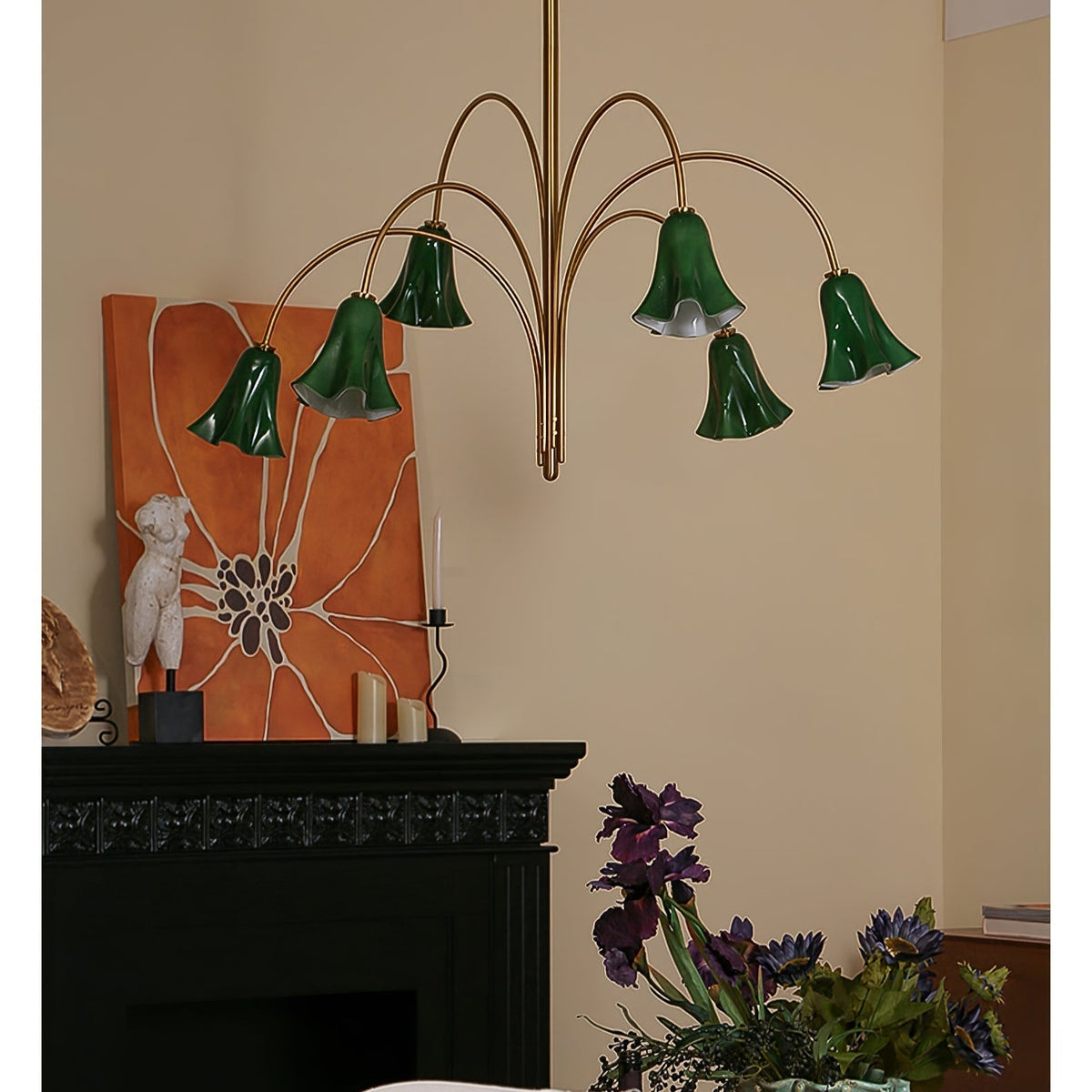 EmeraldBell Glass Pendant Chandelier