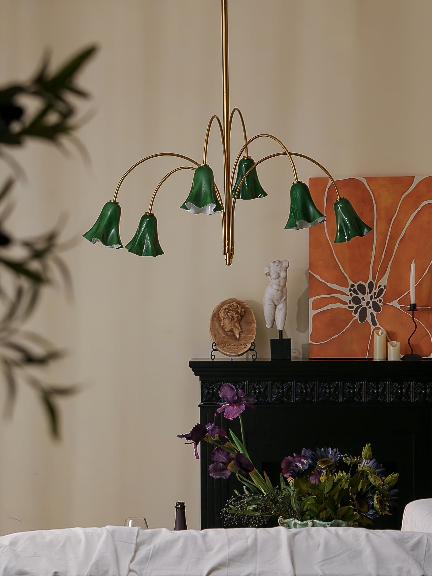 EmeraldBell Glass Pendant Chandelier