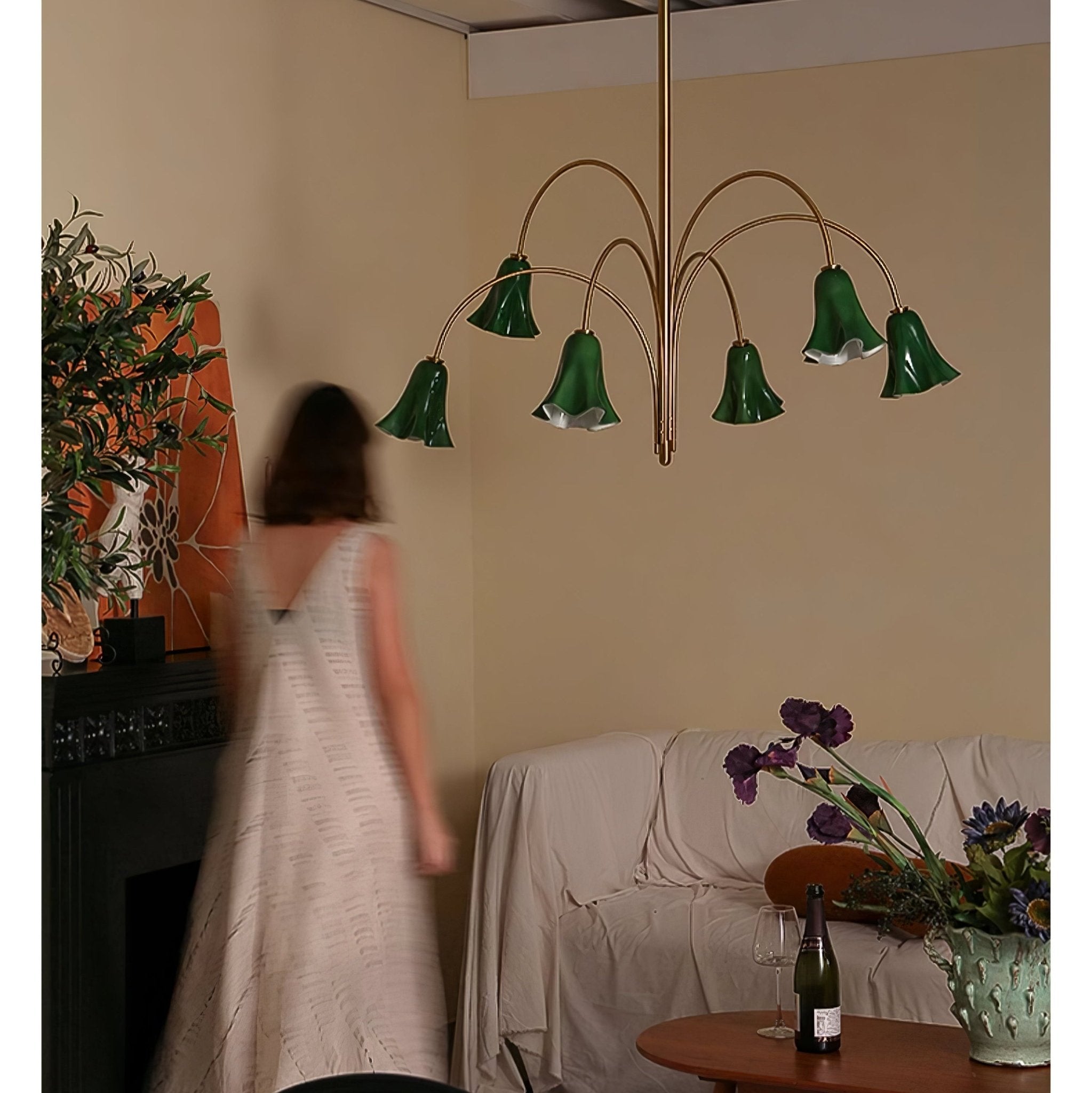 EmeraldBell Glass Pendant Chandelier