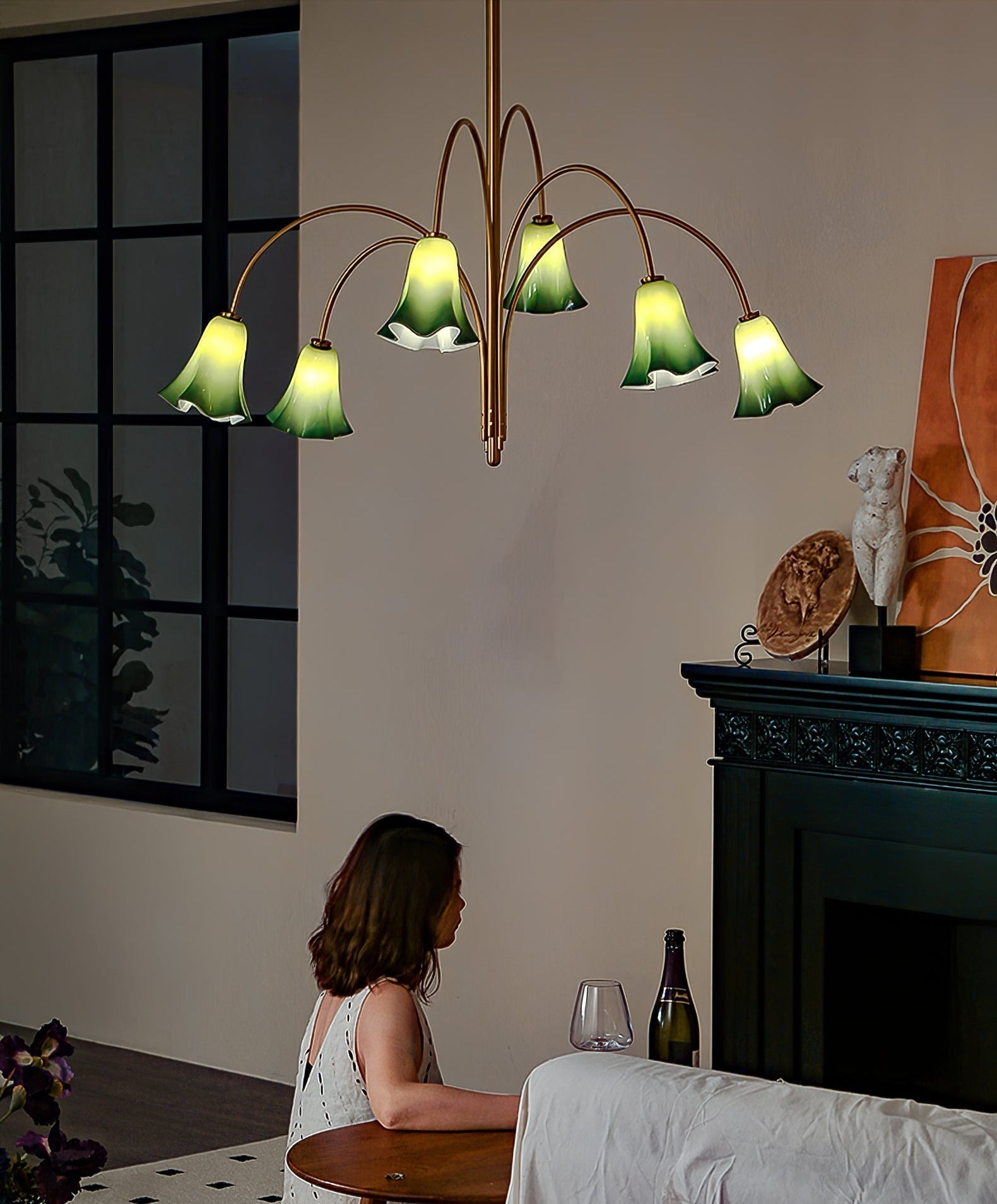 EmeraldBell Glass Pendant Chandelier