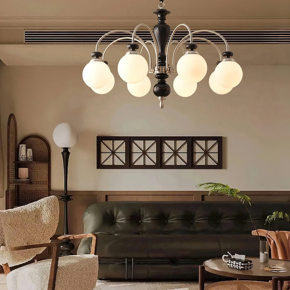 Solara Chandelier Classic Wooden Brass