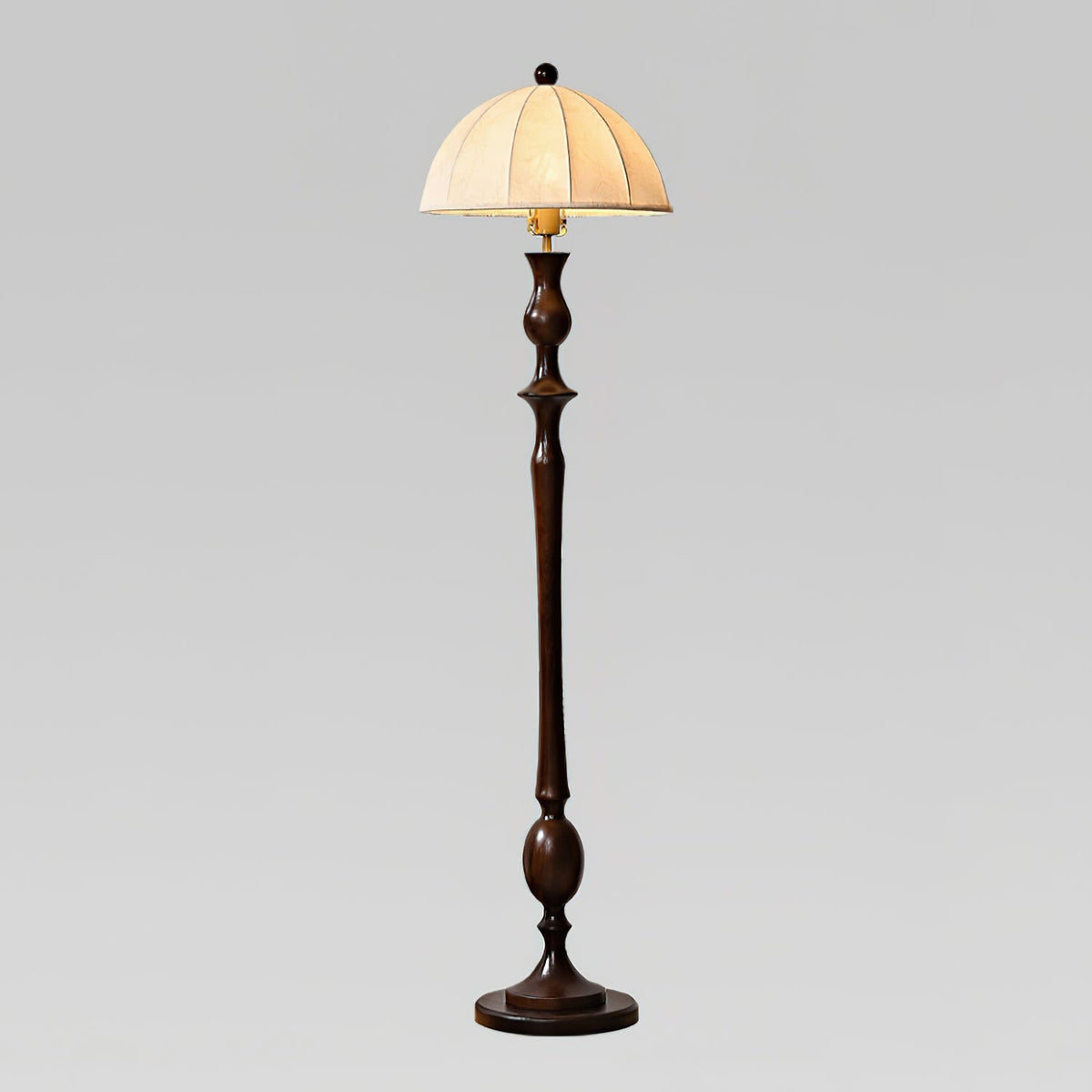 Syliora Vintage Wood Floor Lamp
