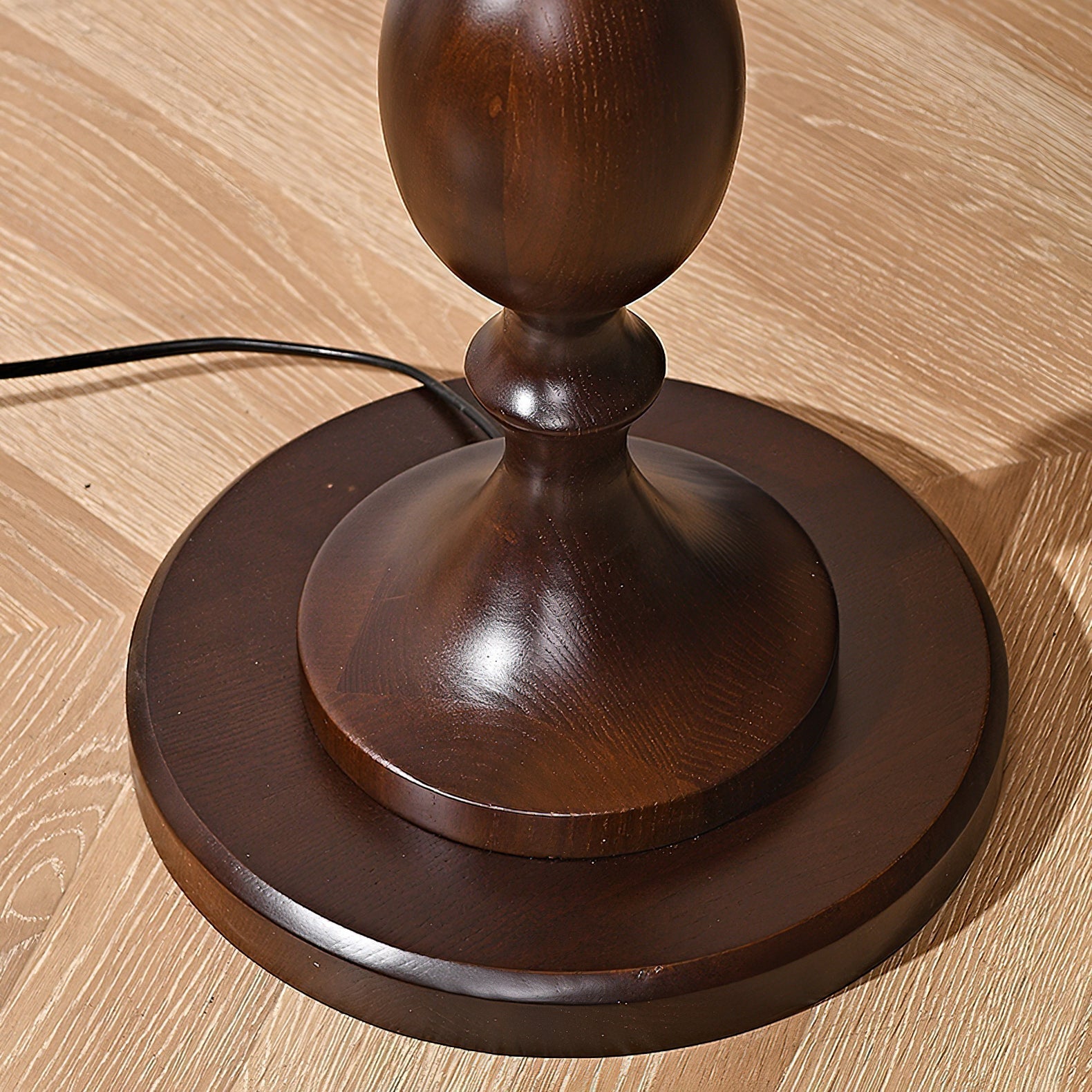 Syliora Vintage Wood Floor Lamp