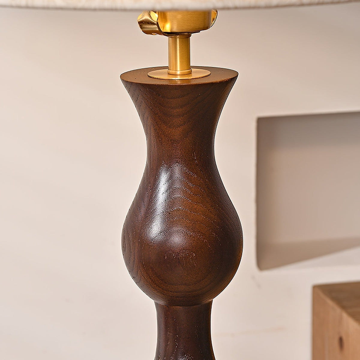 Syliora Vintage Wood Floor Lamp