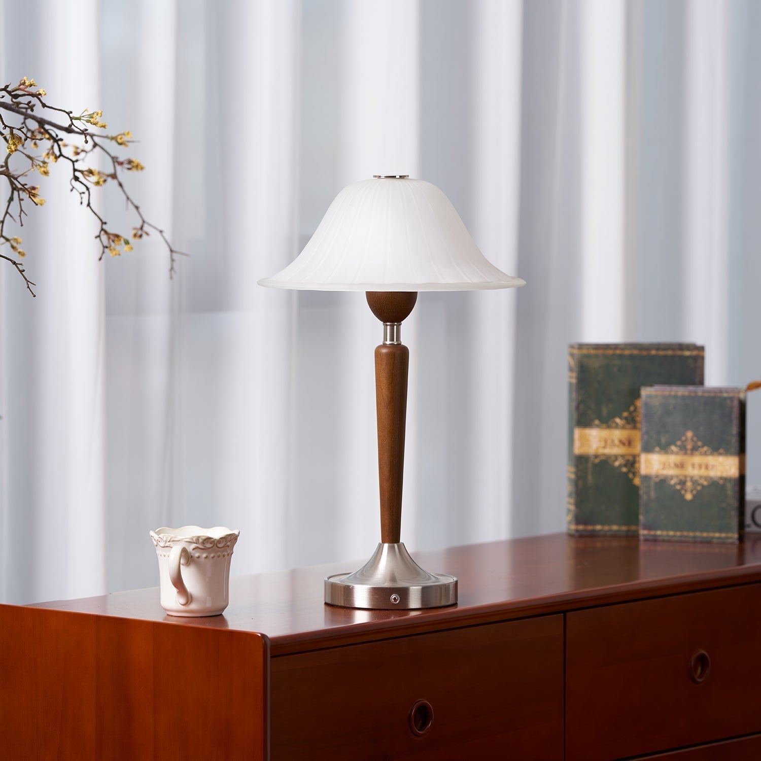 Elviveria Vintage Wood Table Lamp