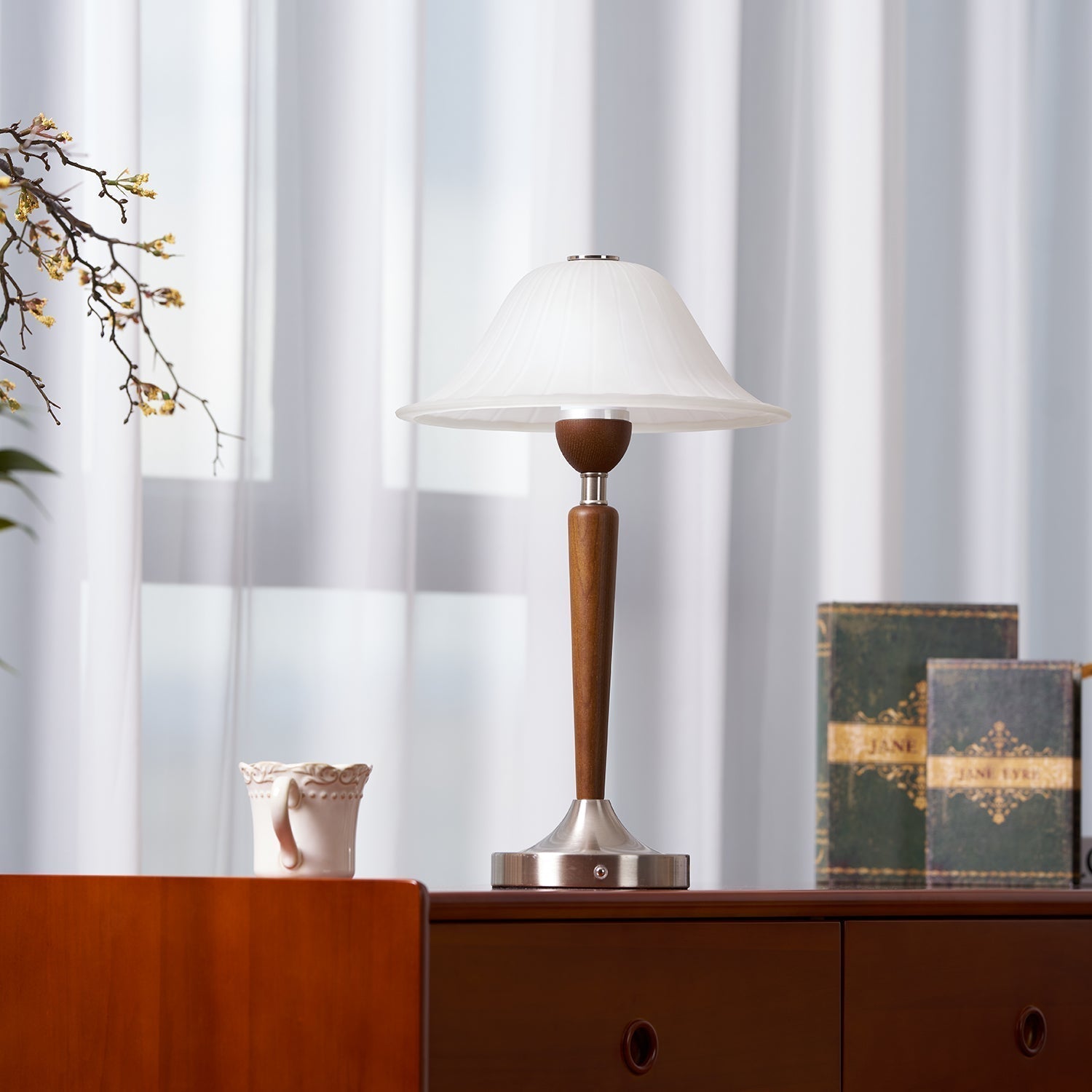 Elviveria Vintage Wood Table Lamp
