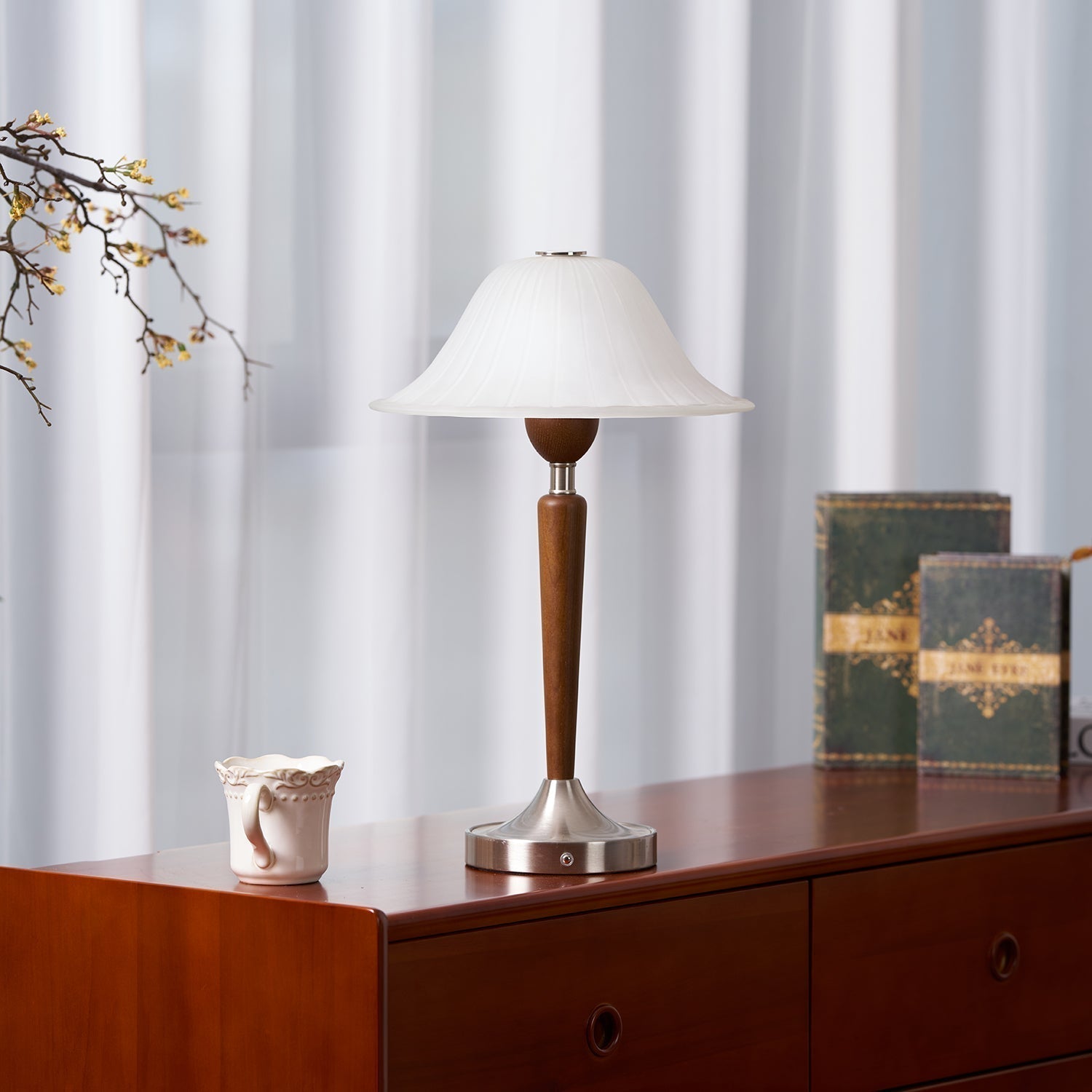 Elviveria Vintage Wood Table Lamp
