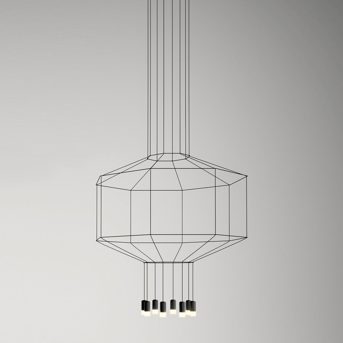Elaalora Pendant Lamp Geometric Wire Black LED