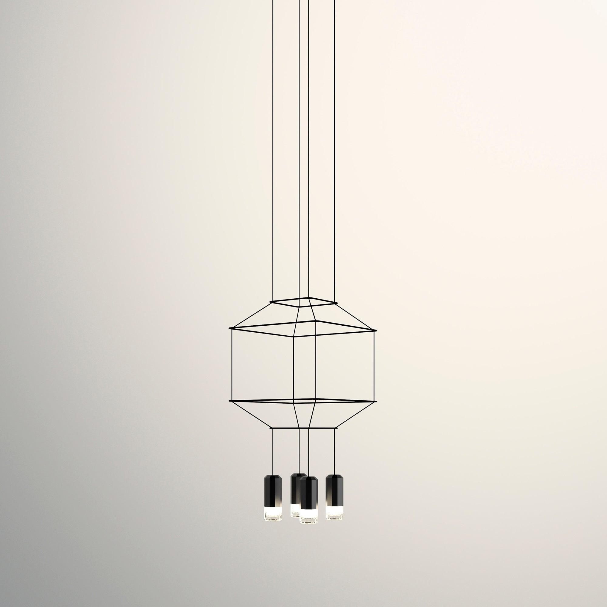 Elaalora Pendant Lamp Geometric Wire Black LED