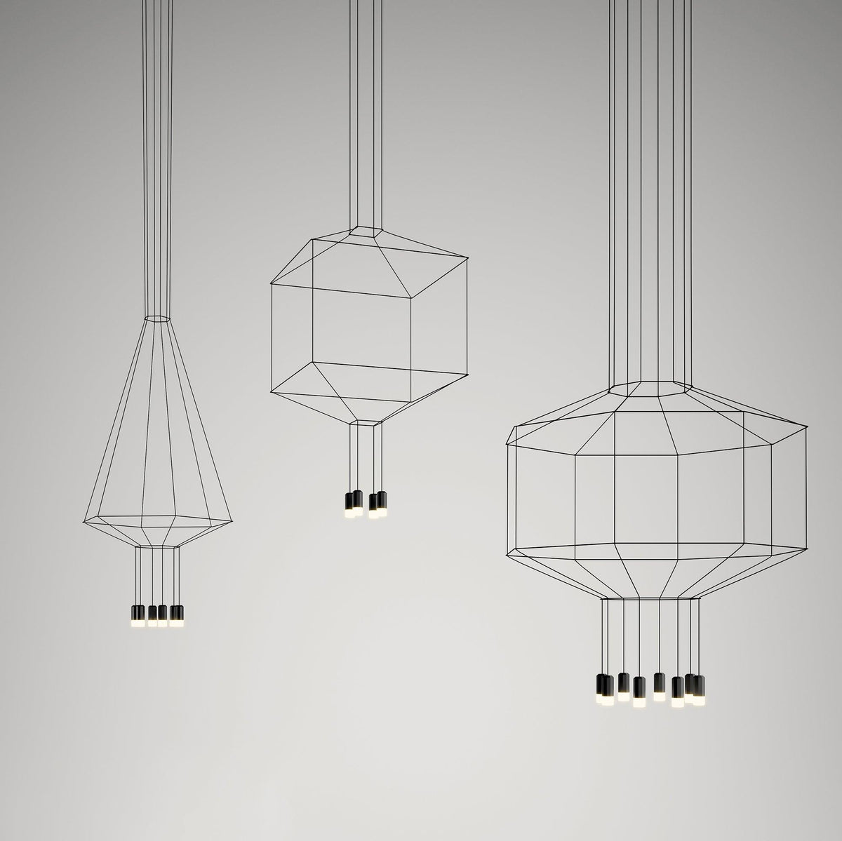 Elaalora Pendant Lamp Geometric Wire Black LED
