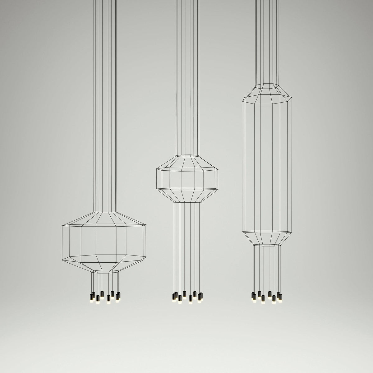Elaalora Pendant Lamp Geometric Wire Black LED