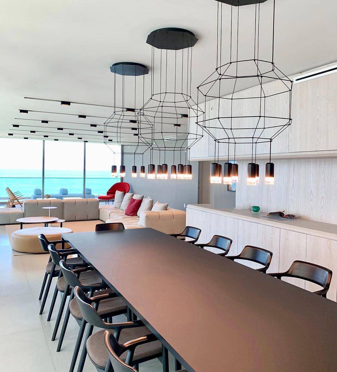 Elaalora Pendant Lamp Geometric Wire Black LED