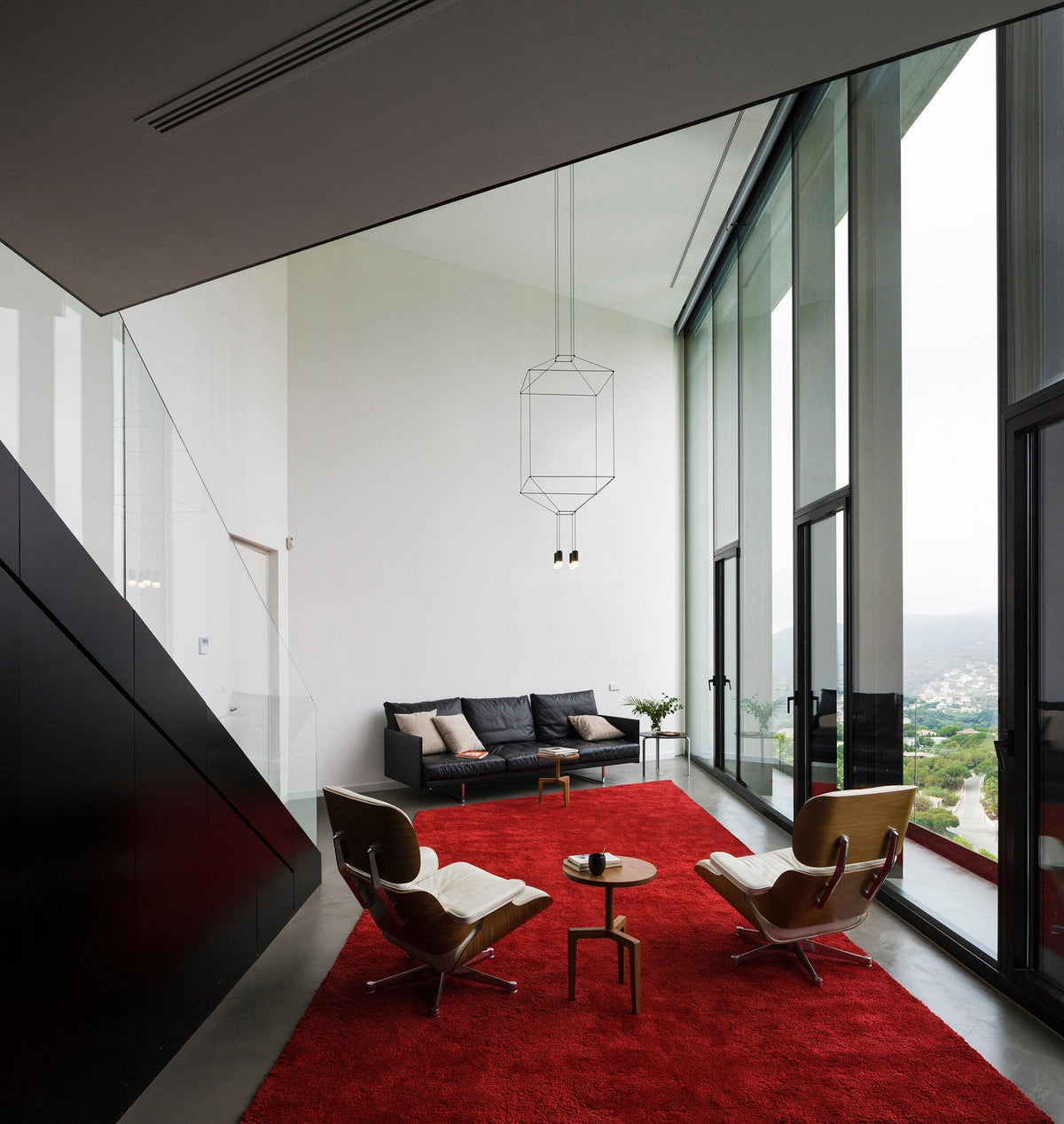Elaalora Pendant Lamp Geometric Wire Black LED
