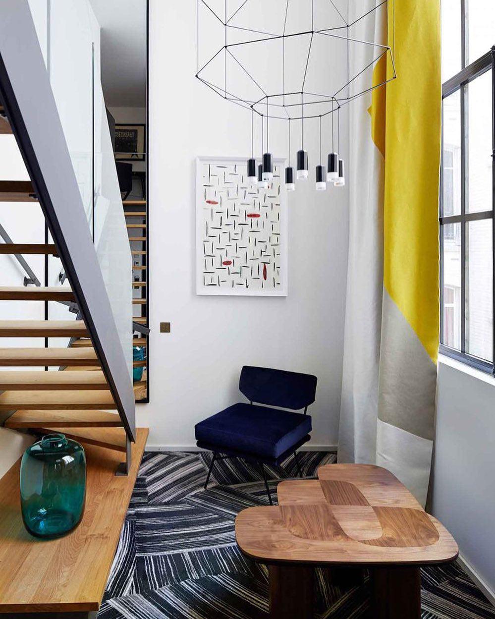Elaalora Pendant Lamp Geometric Wire Black LED