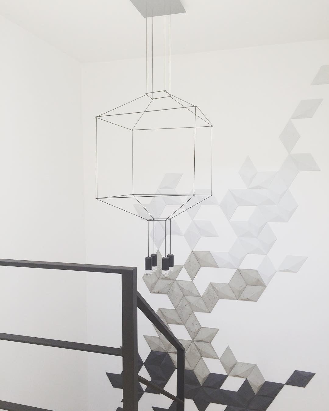 Elaalora Pendant Lamp Geometric Wire Black LED