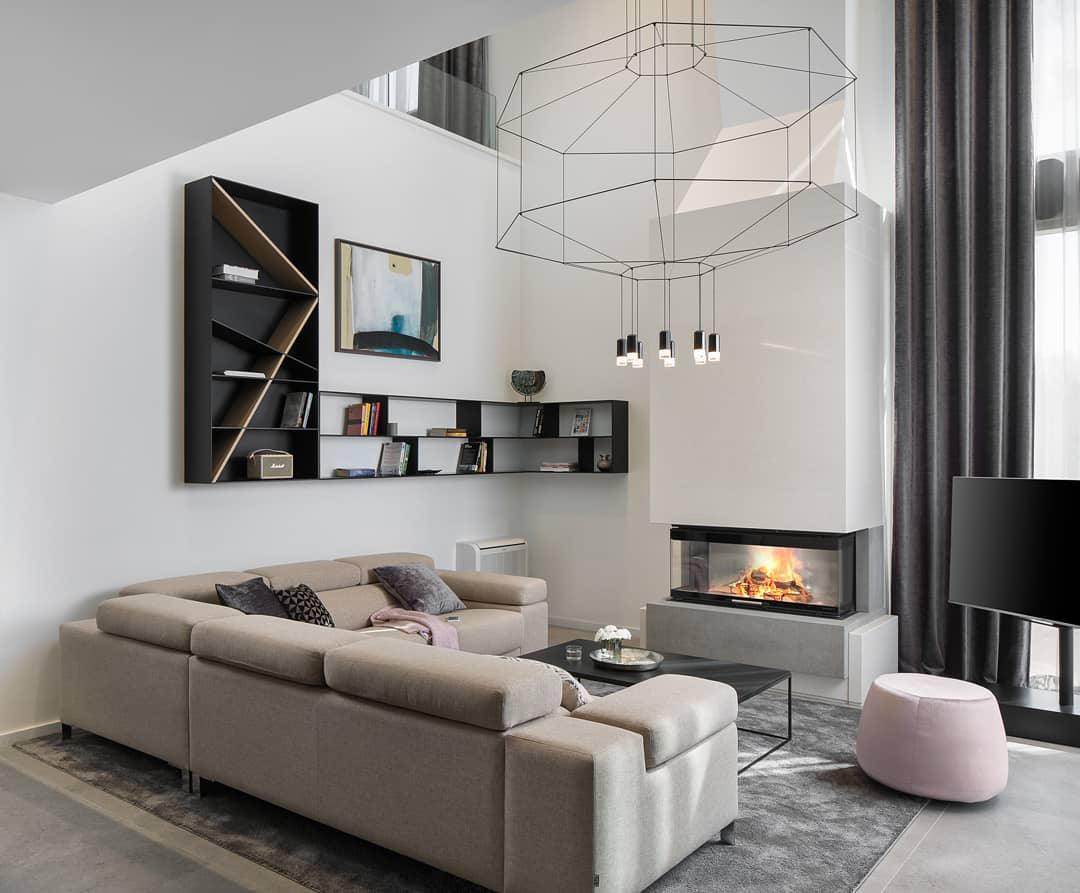 Elaalora Pendant Lamp Geometric Wire Black LED