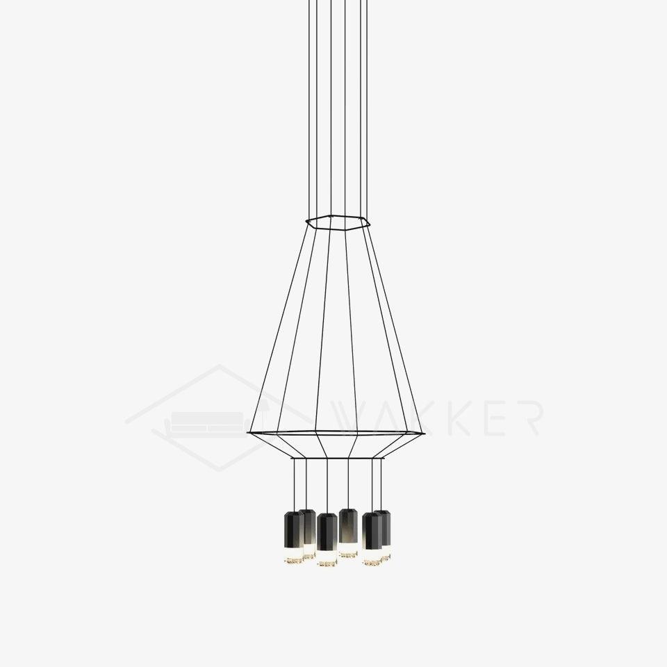 Elaalora Pendant Lamp Geometric Wire Black LED