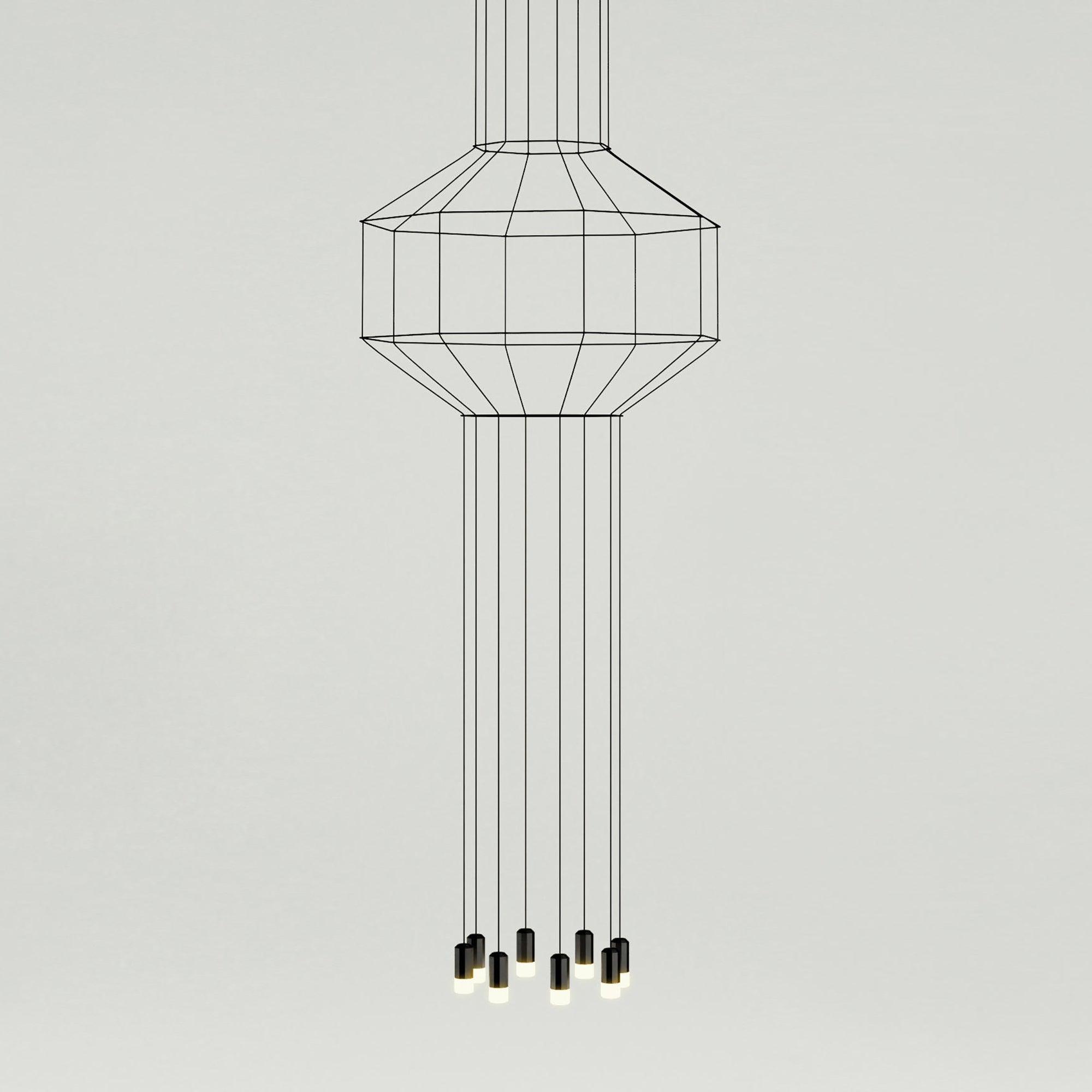 Elaalora Pendant Lamp Geometric Wire Black LED