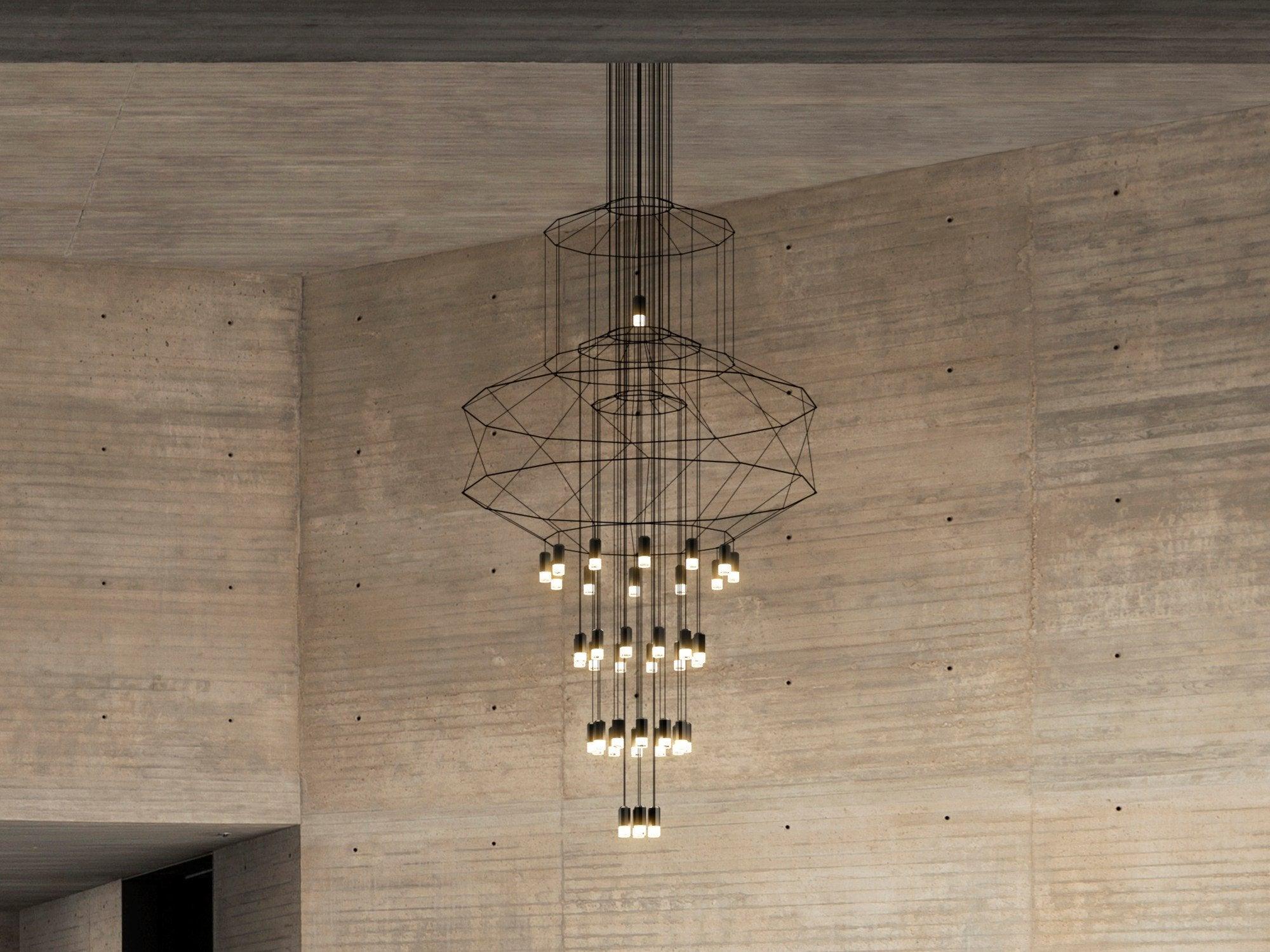 Tevenq Chandelier Lines Black Wireframe LED