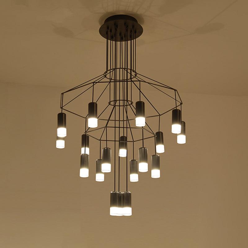Tevenq Chandelier Lines Black Wireframe LED