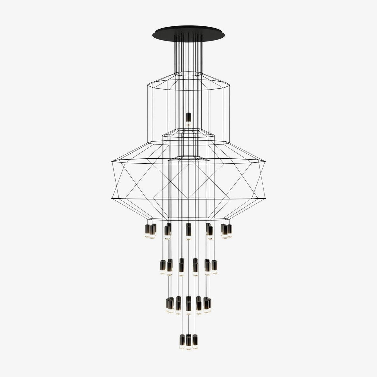 Tevenq Chandelier Lines Black Wireframe LED