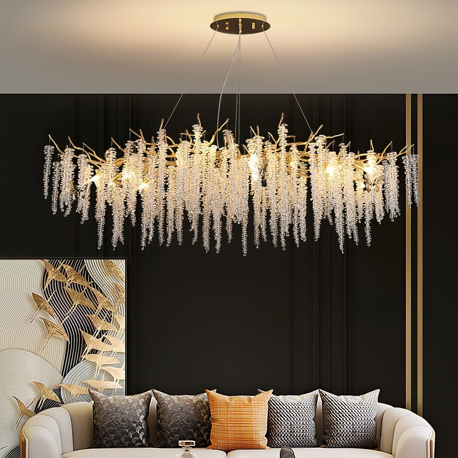 Elyivaine Chandelier Wisteria Flower Crystal
