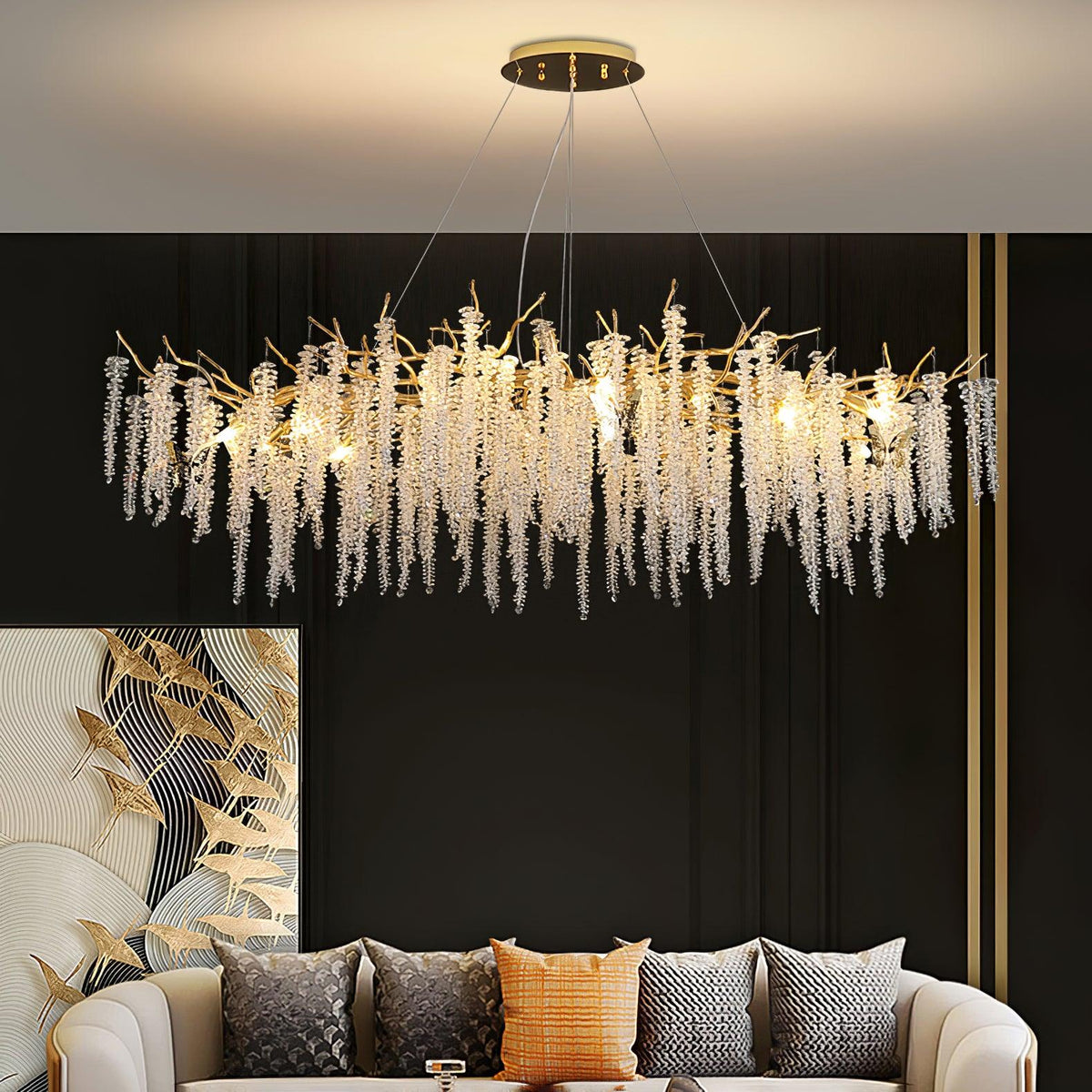 Elyivaine Chandelier Wisteria Flower Crystal