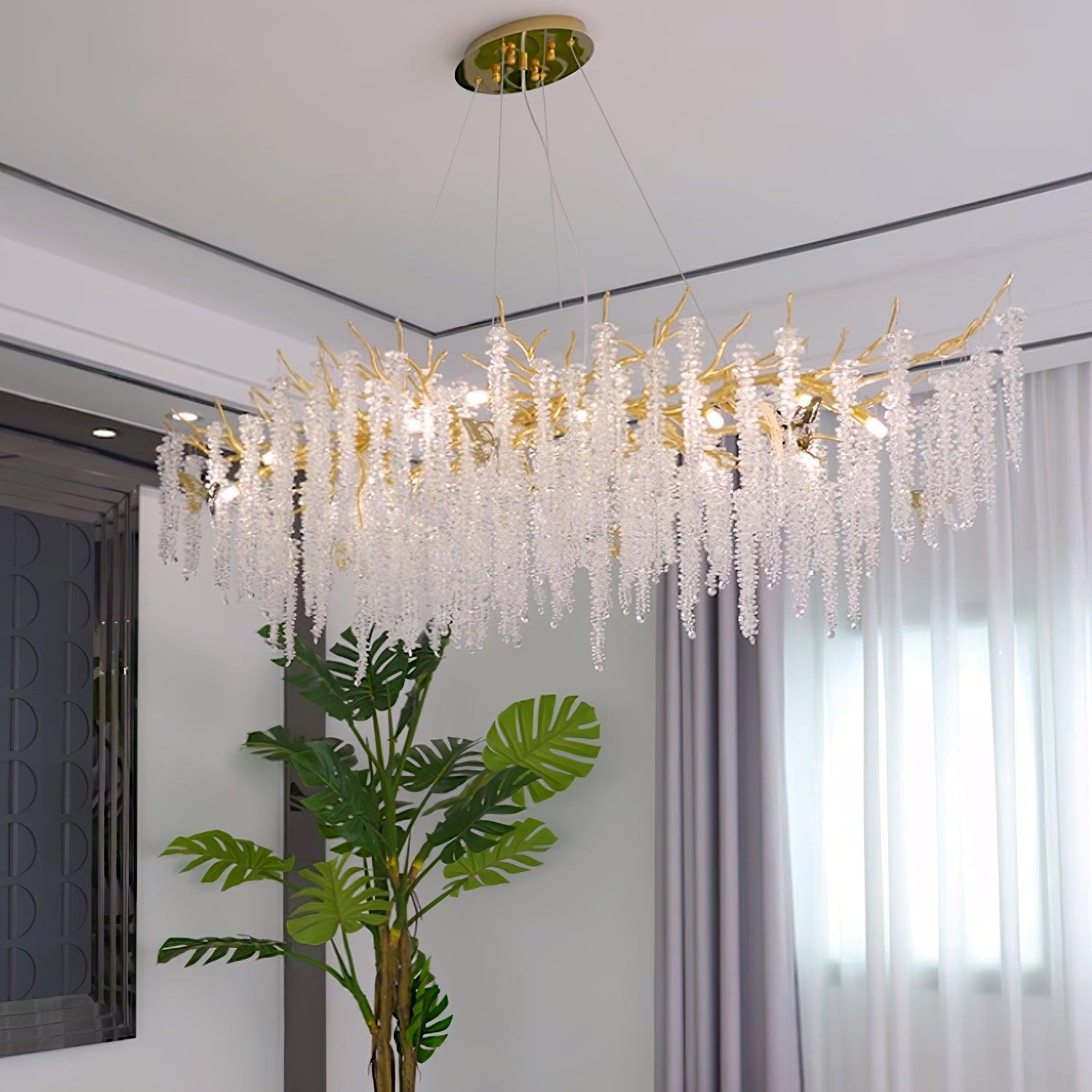 Elyivaine Chandelier Wisteria Flower Crystal