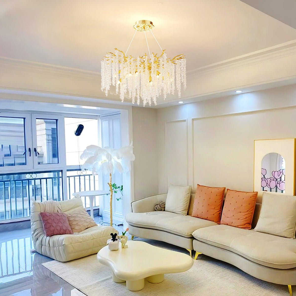 Elyivaine Chandelier Wisteria Flower Crystal