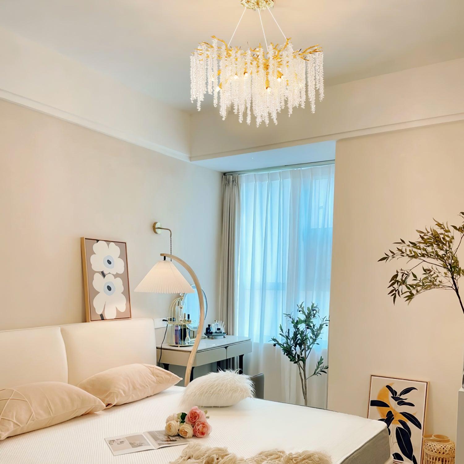 Elyivaine Chandelier Wisteria Flower Crystal
