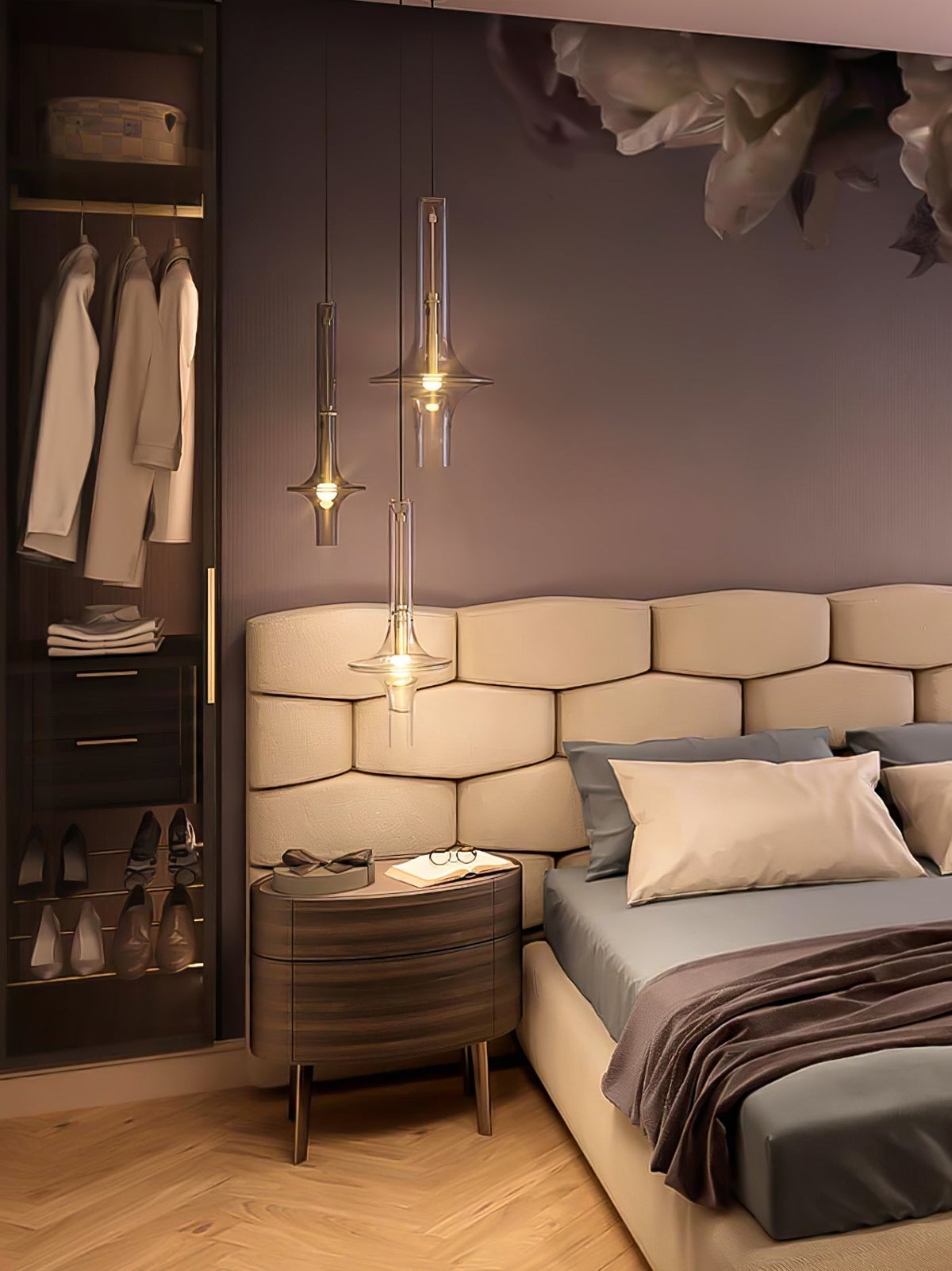 Sarenol Glass Industrial Glam Pendant Light