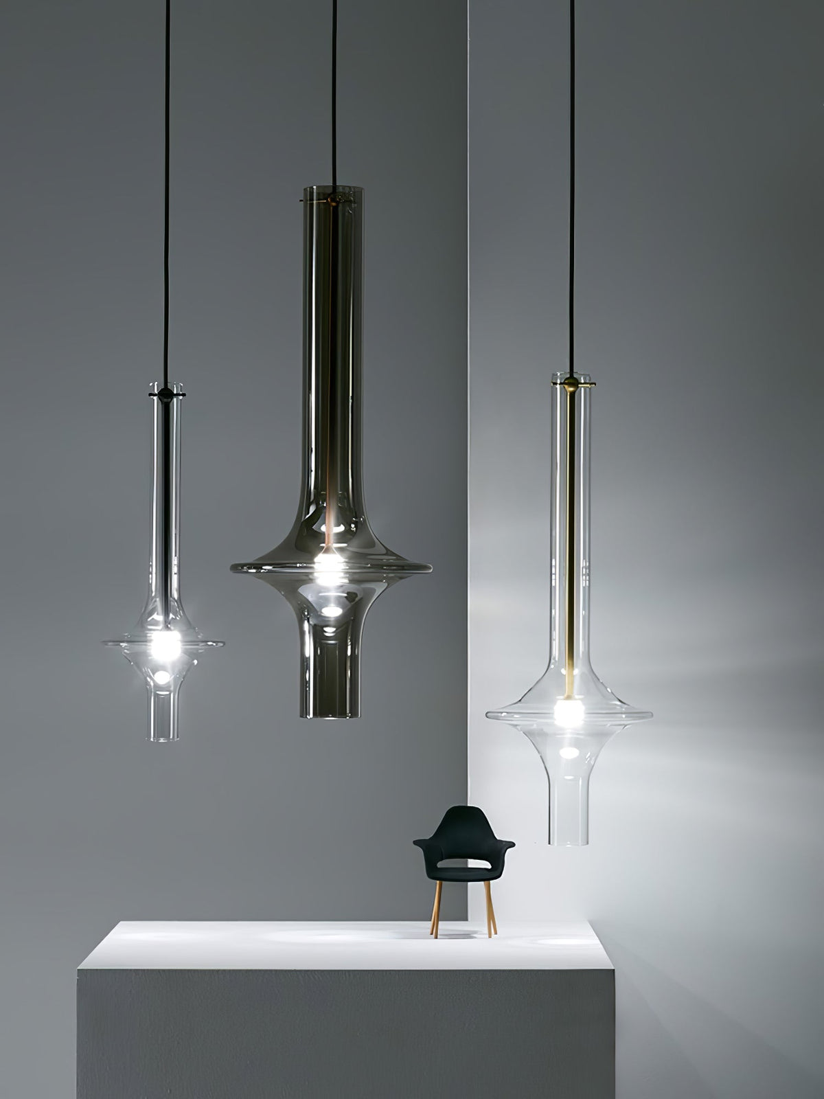 Sarenol Glass Industrial Glam Pendant Light