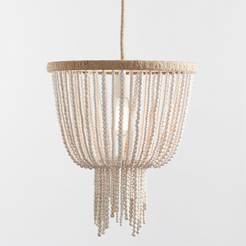 Himinuvyi Modern Beaded Wooden Rope Chandelier - Neutral Decor
