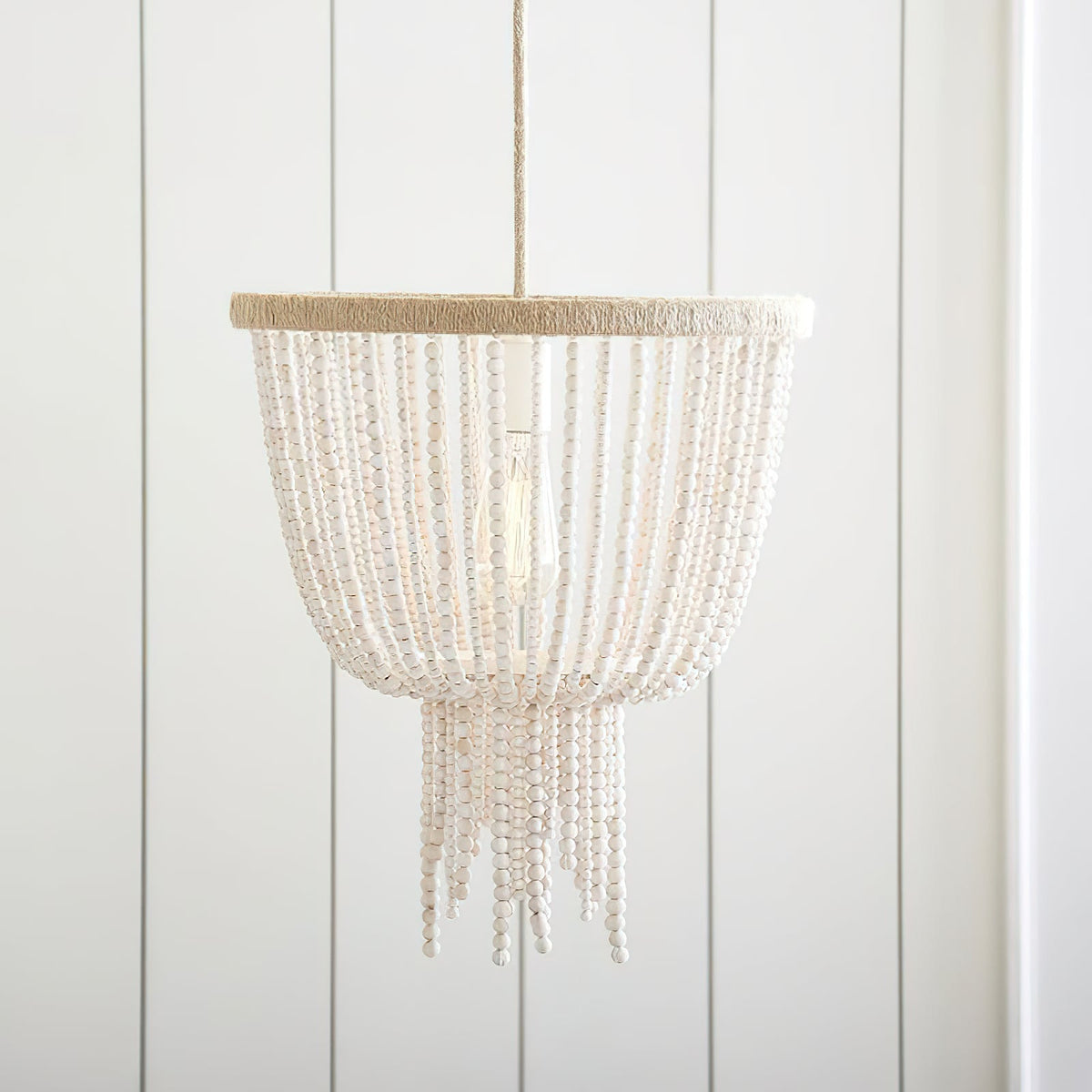 Himinuvyi Modern Beaded Wooden Rope Chandelier
