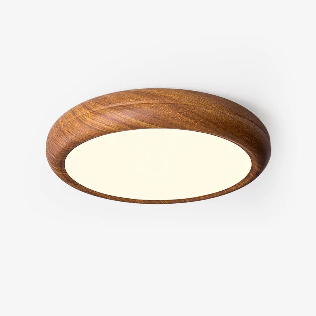 Grena Wood Grain Round Ceiling Light - Neutral Decor