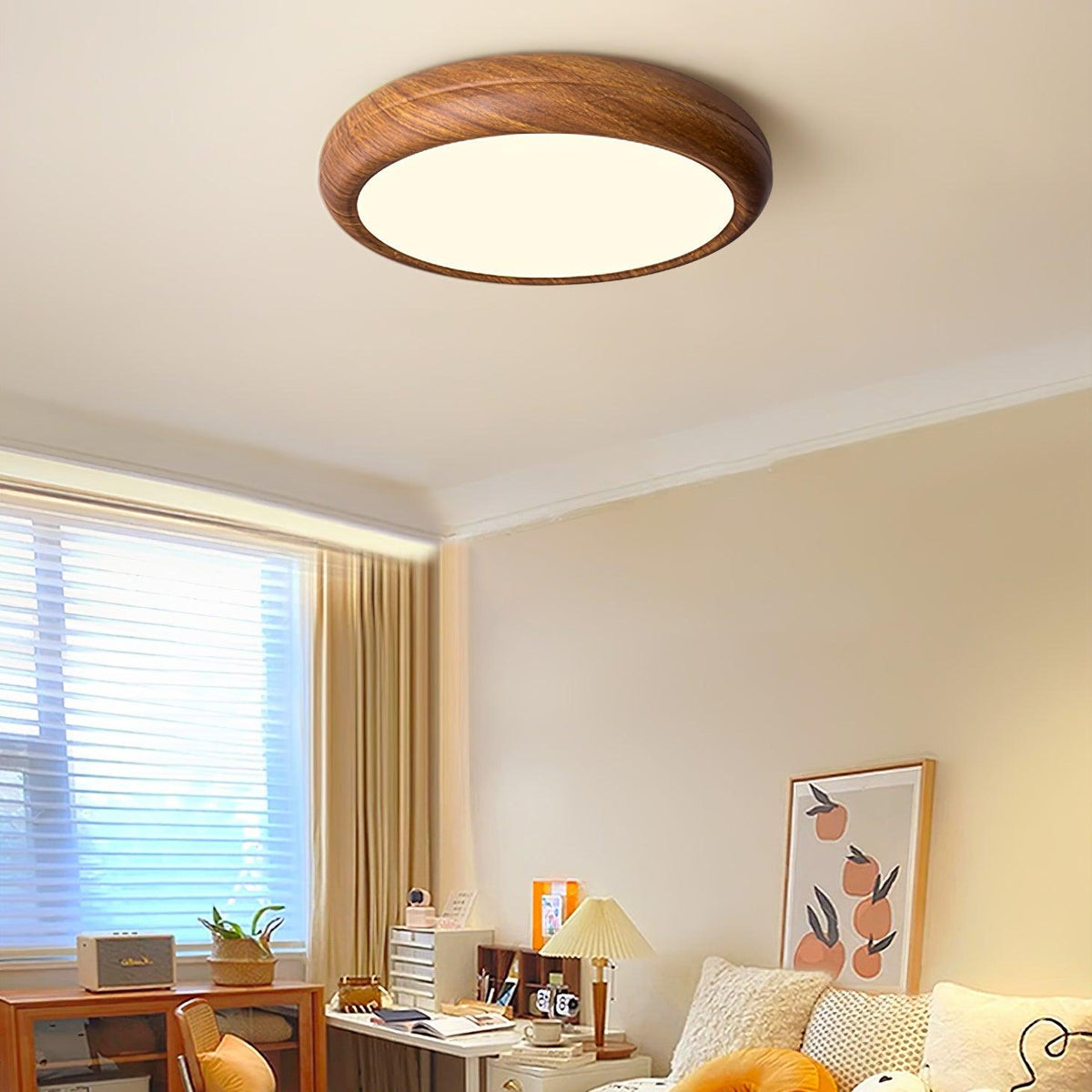 Silas Wood Grain Round Ceiling Light