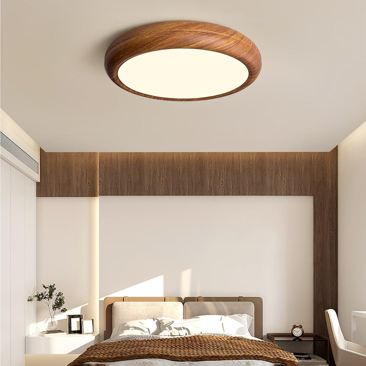 Silas Wood Grain Round Ceiling Light