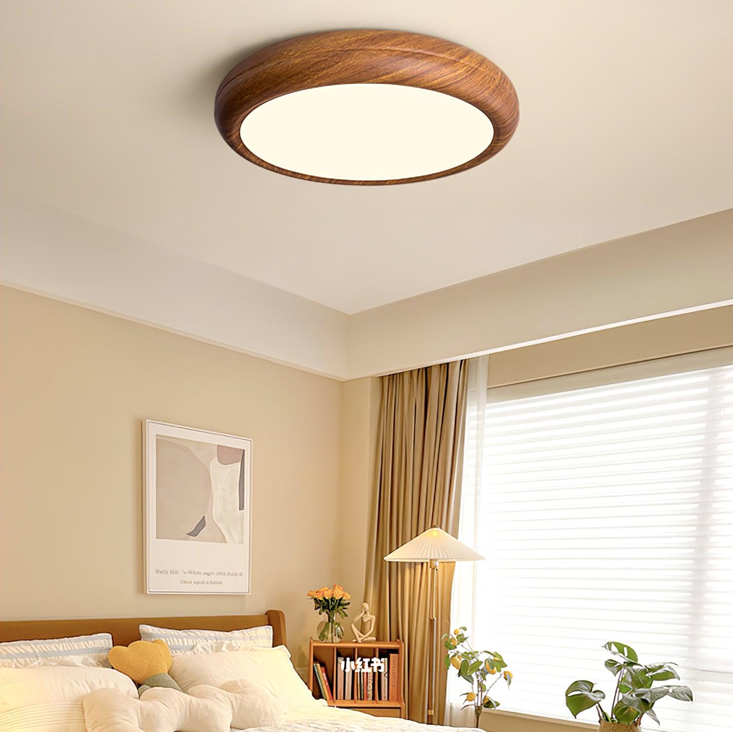 Orbis Wood Wood Grain Round Ceiling Light - Neutral Decor