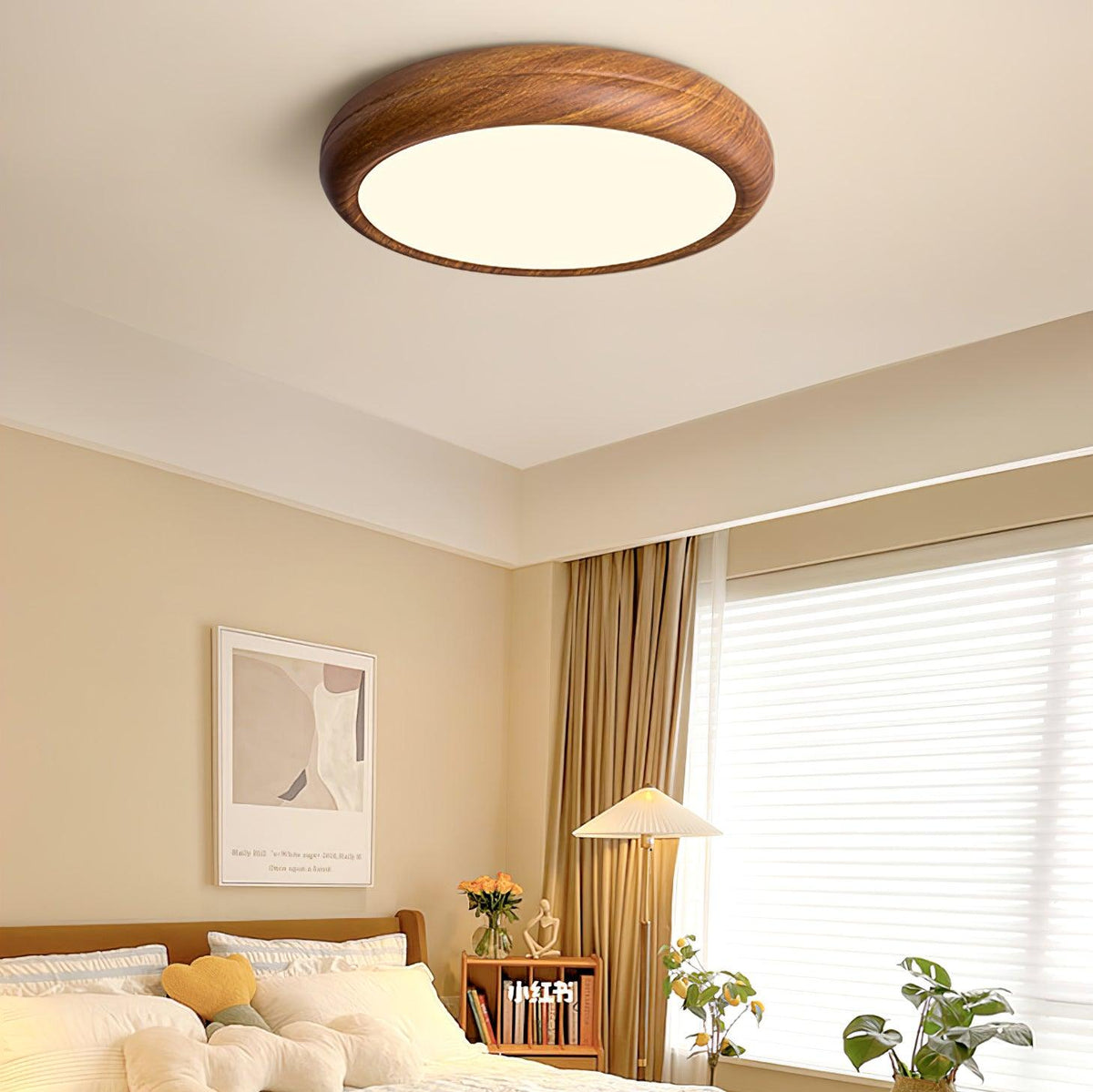 Silas Wood Grain Round Ceiling Light