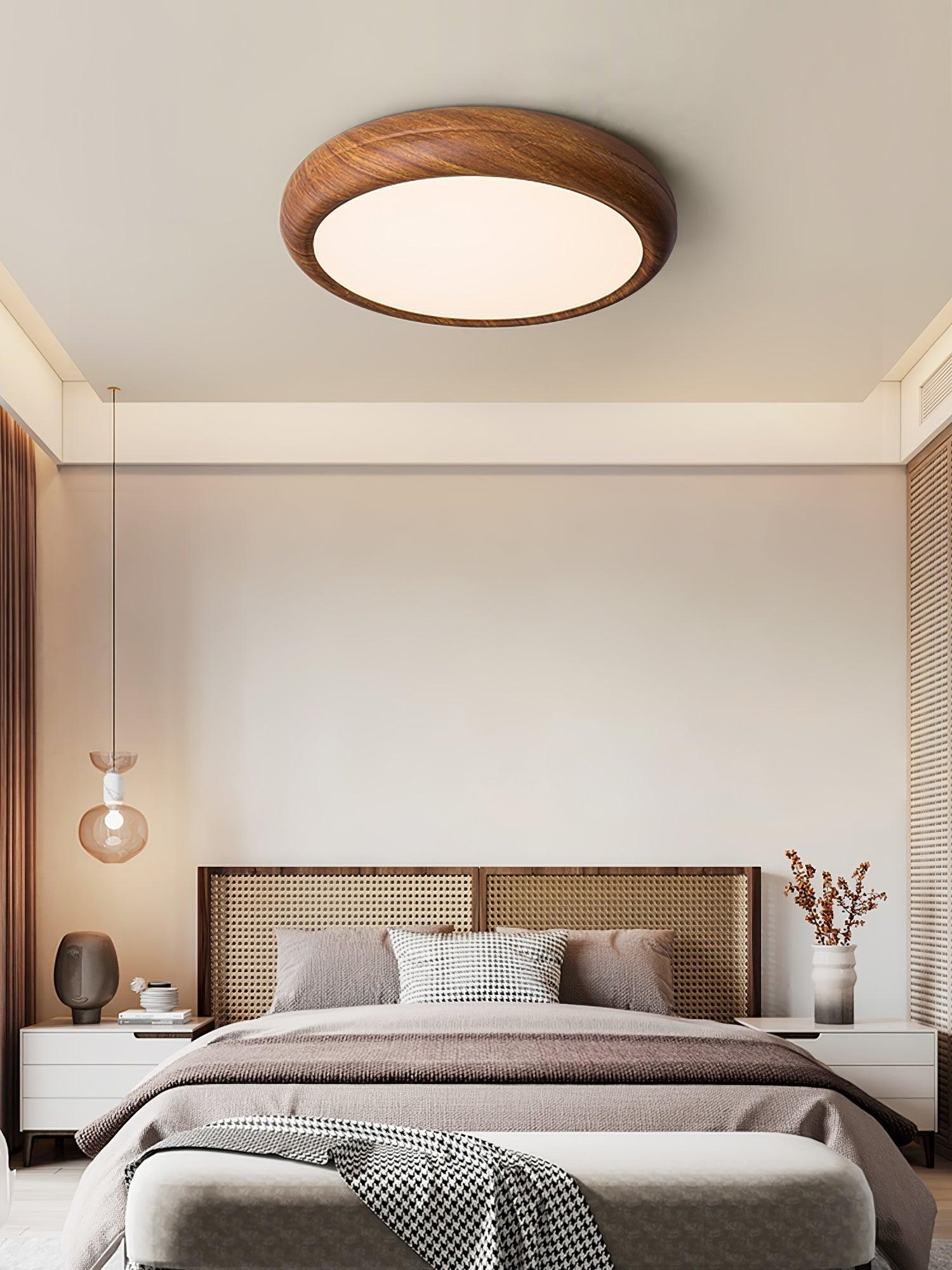 Orbis Wood Wood Grain Round Ceiling Light - Neutral Decor
