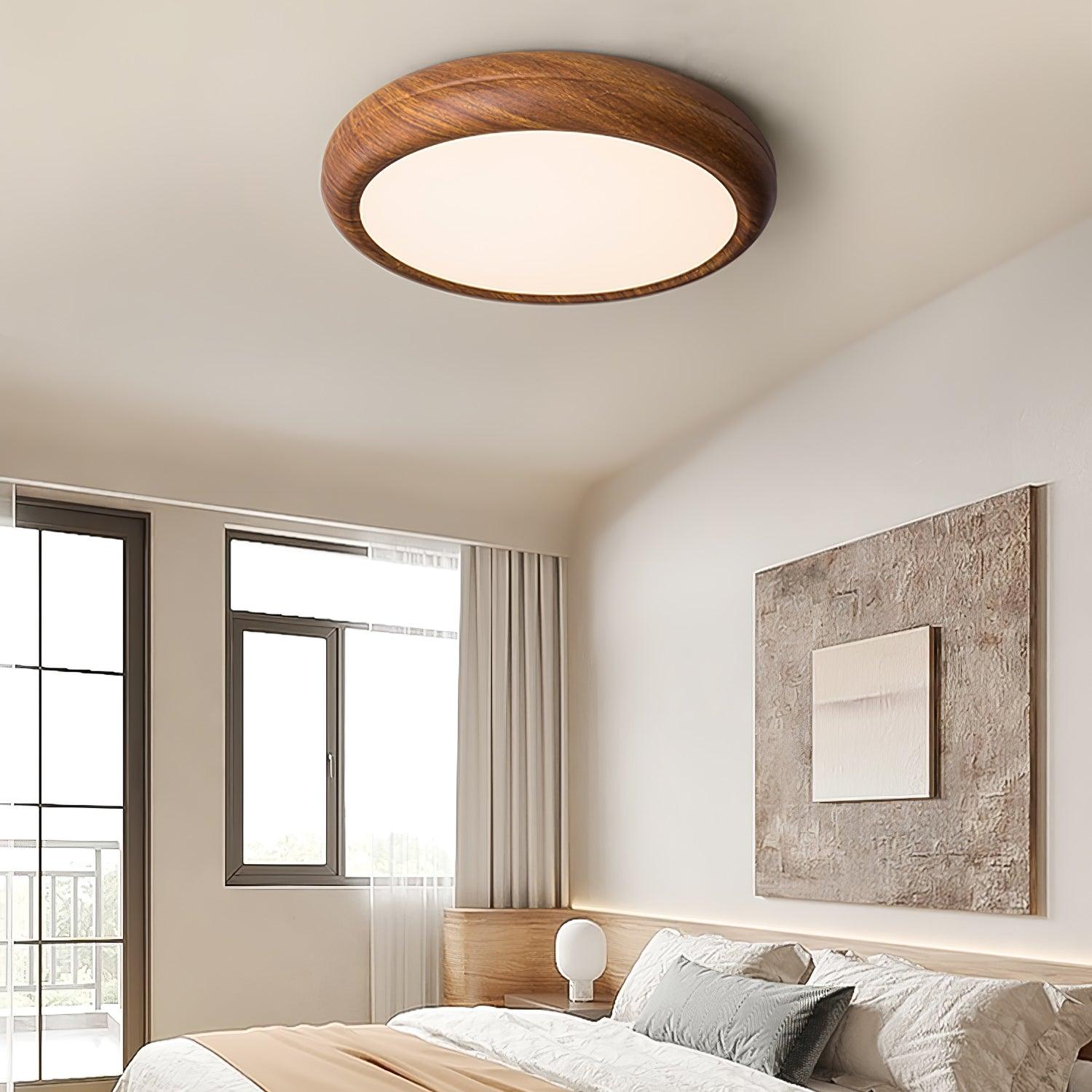 Orbis Wood Wood Grain Round Ceiling Light - Neutral Decor