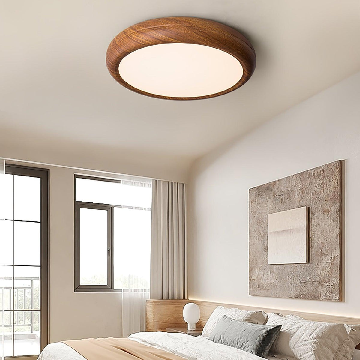 Silas Wood Grain Round Ceiling Light