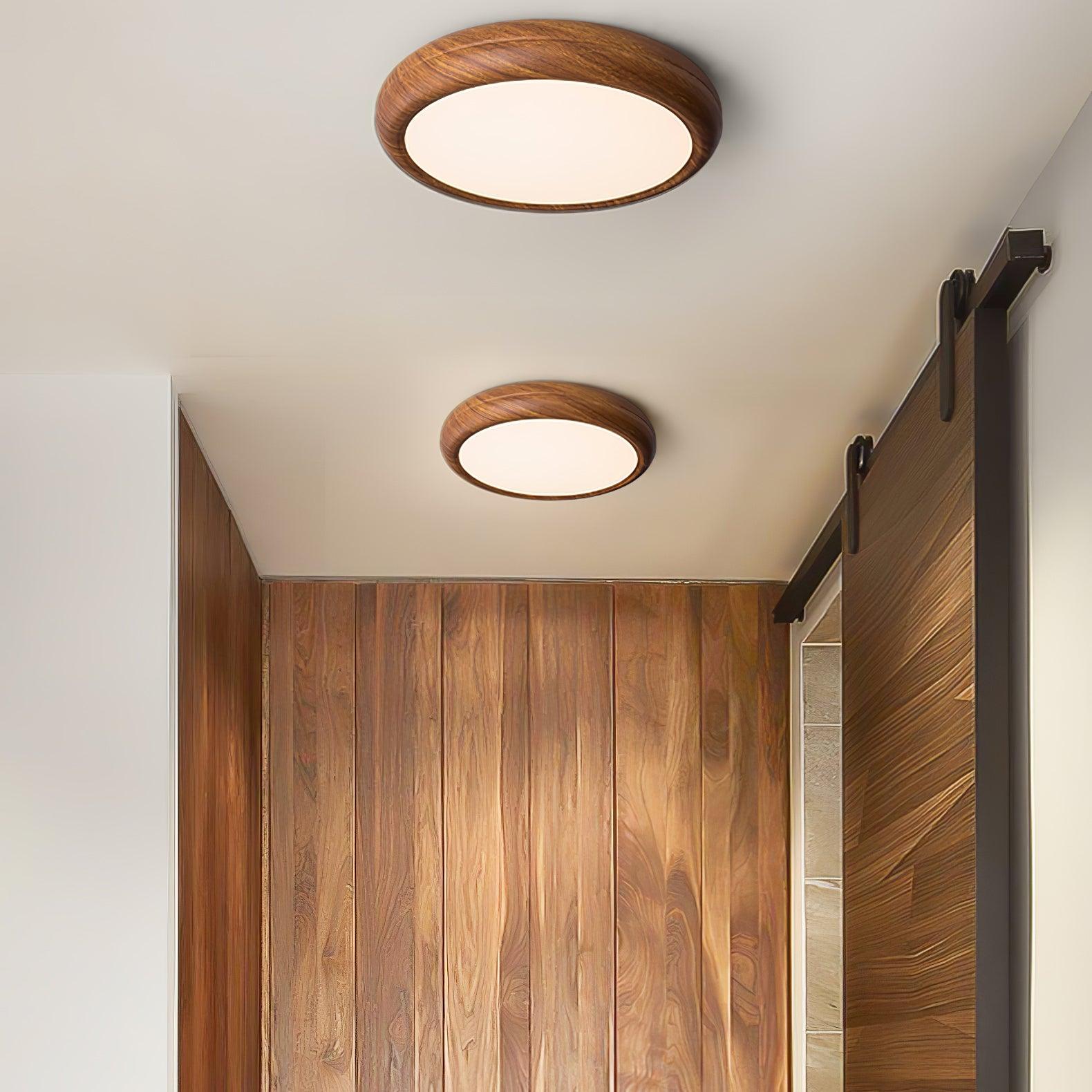 Silas Wood Grain Round Ceiling Light
