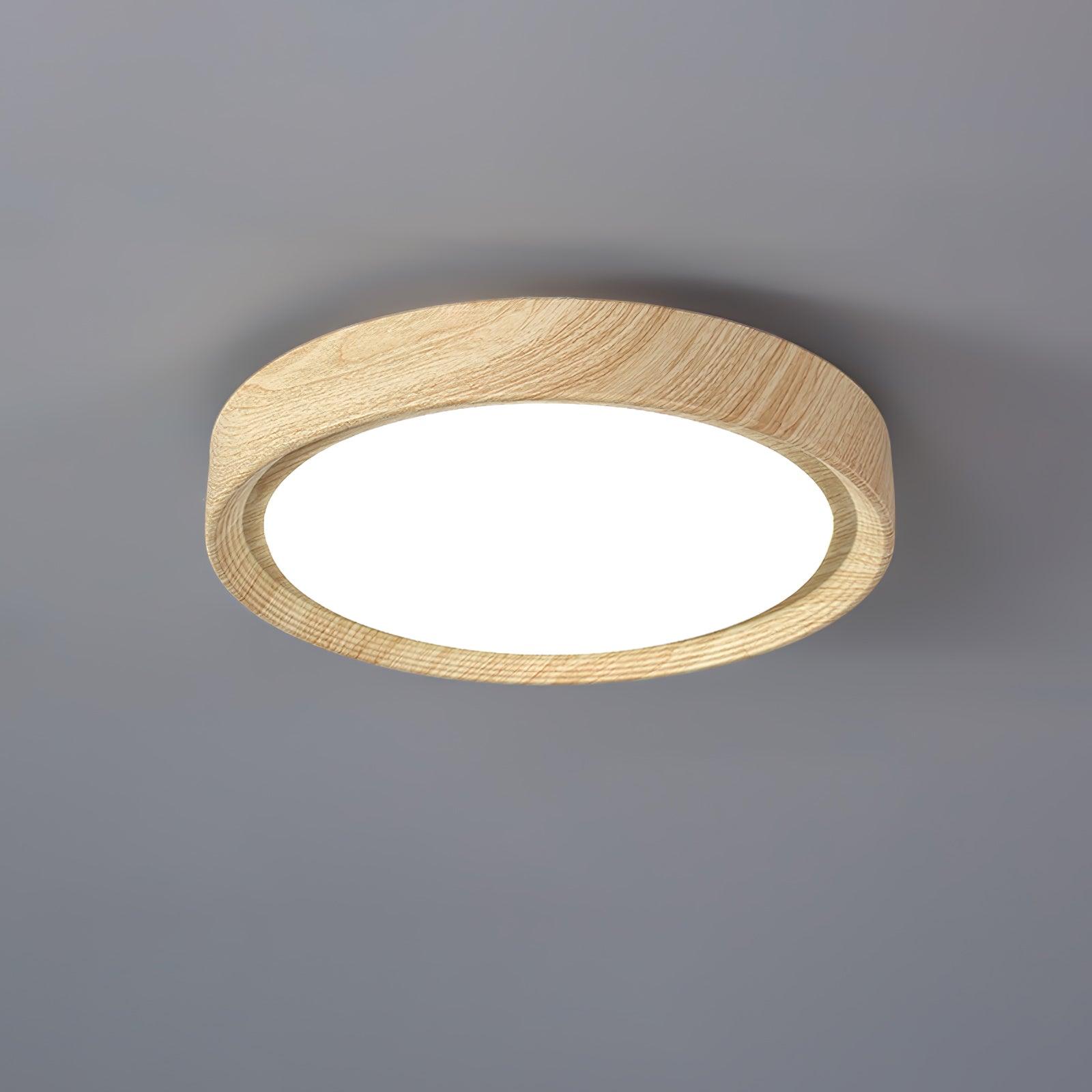 Silas Wood Grain Round Ceiling Light