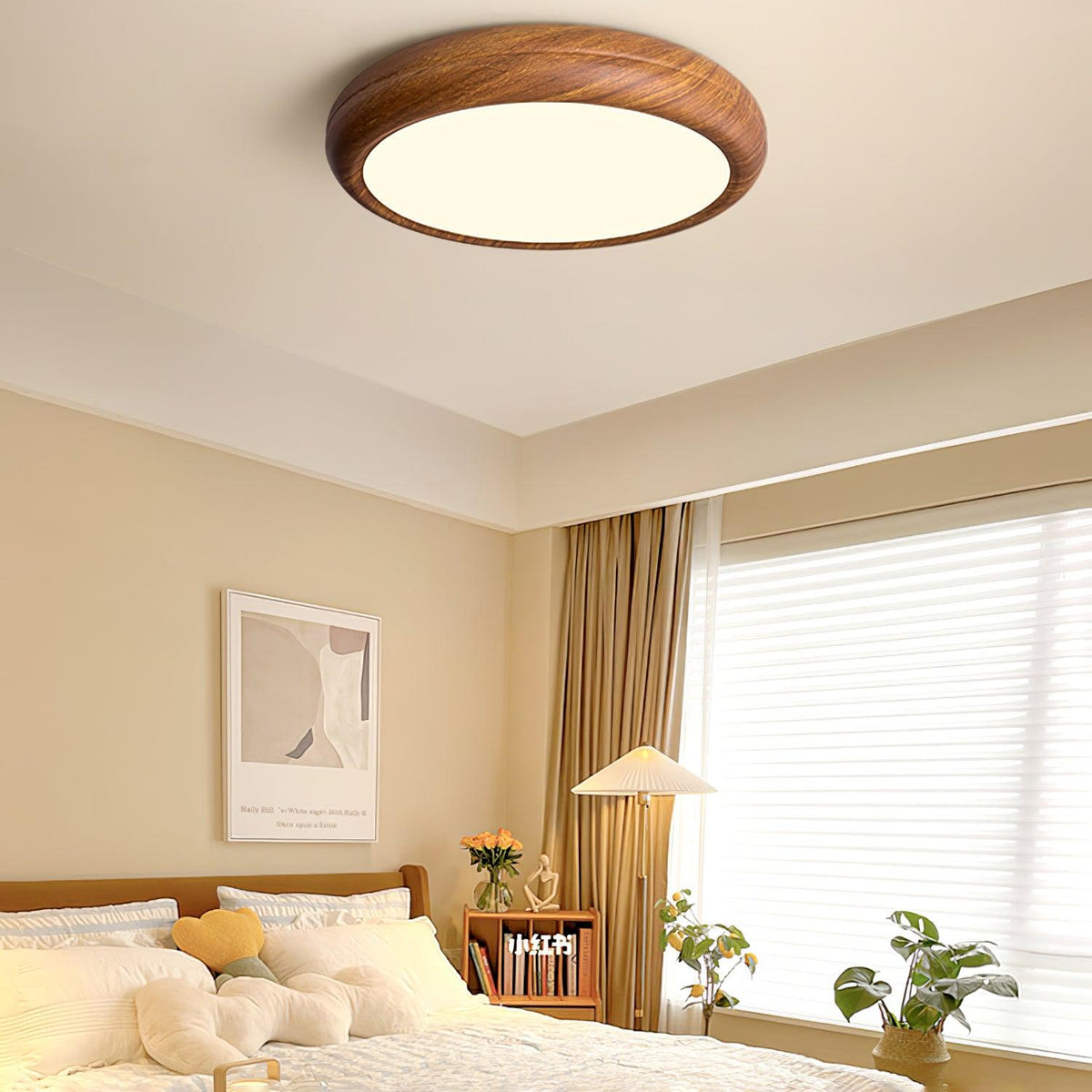 Silas Wood Grain Round Ceiling Light